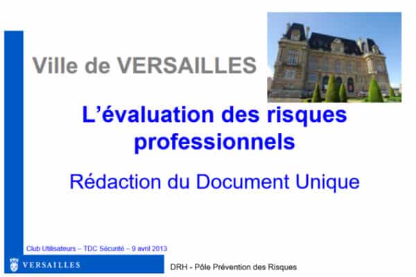 Avis de la Ville de Versailles Avis sur le logiciel DUERP