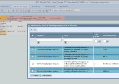 Logiciel Pénibilité : bibliothèque des facteurs de pénibilité